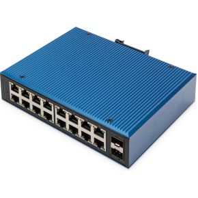 Digitus DN-651138 netwerk- Unmanaged Gigabit Ethernet (10/100/1000) Zwart, Blauw netwerk switch