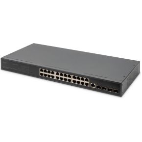 Digitus DN-80223 netwerk- Unmanaged L3 Gigabit Ethernet (10/100/1000) 1U Zwart netwerk switch