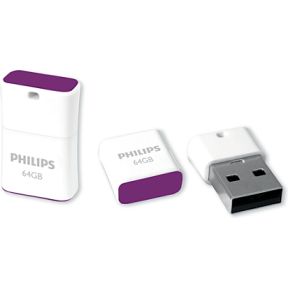 Philips FM64FD85B/00 USB flash drive 64 GB USB Type-A 2.0 Paars, Wit