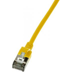 LogiLink Slim U/FTP netwerkkabel Geel 0,3 m Cat6a U/FTP (STP)