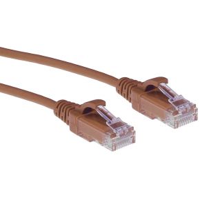 ACT Bruine 10 meter LSZH U/UTP CAT6 datacenter slimline patchkabel snagless met RJ45 connectoren