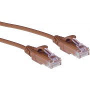 Productafbeelding van ACT Bruine 10 meter LSZH U/UTP CAT6 datacenter slimline patchkabel snagless met RJ45 connectoren