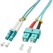 Lindy 3.0m OM3 LC - SC Duplex Glasvezel kabel 3 m Turkoois