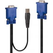 Lindy 32186 toetsenbord-video-muis (kvm) kabel Zwart, Blauw 2 m