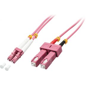 Lindy 46362 Glasvezel kabel 3 m LC SC OM4 Roze