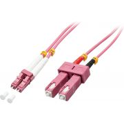 Lindy 46362 Glasvezel kabel 3 m LC SC OM4 Roze