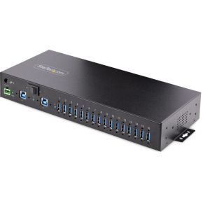 StarTech.com 16-Port Industrial USB 3.0 Hub, 5Gbps, Staal, DIN/Wand/Rack Monteerbaar, ESD Beveiligin