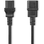 Nedis Stroomkabel | IEC-320-C14 | IEC-320-C13 | Recht | Recht | Vernikkeld | 3.00 m | Rond | PVC | Zwart |