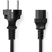 Nedis Stroomkabel | Type F (CEE 7/7) Male | IEC-320-C13 | Recht | Recht | Vernikkeld | 2.00 m | Rond | PVC