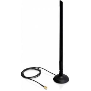 DeLOCK 88410 antenne SMA 2.4-2.5Ghz 6.5 dBi magnetische voet 30cm hoog, 1m aansluitkabel