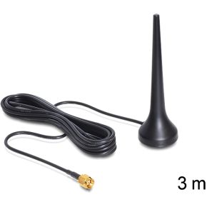 Delock 88690 GSM UMTS Sixband Antenne SMA 0 dBi omnidirectioneel met magnetische voet vast zwart