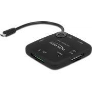 Delock 65529 Micro USB OTG-kaartlezer + 3-poorts USB-hub