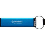 Kingston Technology IronKey Keypad 200 USB flash drive 256 GB USB Type-C 3.2 Gen 1 (3.1 Gen 1) Blauw