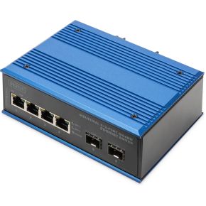 Digitus DN-651148 netwerk- Unmanaged Gigabit Ethernet (10/100/1000) Zwart, Blauw netwerk switch