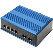 Digitus-DN-651148-netwerk-Unmanaged-Gigabit-Ethernet-10-100-1000-Zwart-Blauw-netwerk-switch