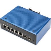 Digitus DN-651154 netwerk- Managed L2 Gigabit Ethernet (10/100/1000) Zwart, Blauw netwerk switch