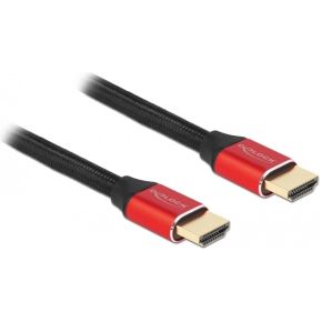 Delock 85775 HDMI-kabel HDMI Aansluitkabel HDMI-A-stekker 3 m Zwart, Rood 8K UHD, Vergulde steekcontacten, Afgeschermd