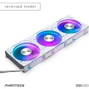 Phanteks D30 PWM Reverse Airflow D-RGB 120MM White 3-pack