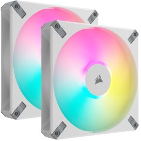 Corsair iCUE AF140 RGB ELITE PWM Fan White (dual pack) with Lighting Node CORE