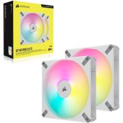 Corsair-iCUE-AF140-RGB-ELITE-PWM-Fan-White-dual-pack-with-Lighting-Node-CORE