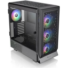 Thermaltake CA-1X5-00M1WN-00 Midi-tower Gaming-behuizing Zwart 4 voorgeïnstalleerde LED-ventilators, Zijvenster