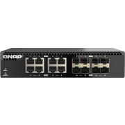 QNAP QSW-3216R-8S8T netwerk- Unmanaged L2 10G Ethernet (100/1000/10000) Zwart netwerk switch