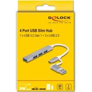 DeLOCK-64214-interface-hub-USB-3-2-Gen-1-3-1-Gen-1-Type-A-Type-C-5000-Mbit-s-Zilver
