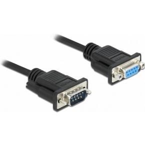 Delock 86578 Seriële kabel RS-232 D-Sub 9 male naar female met smalle stekkerbehuizing 1 m