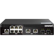 QNAP QSW-M2106R-2S2T netwerk- Managed L2 10G Ethernet (100/1000/10000) 1U Zwart netwerk switch