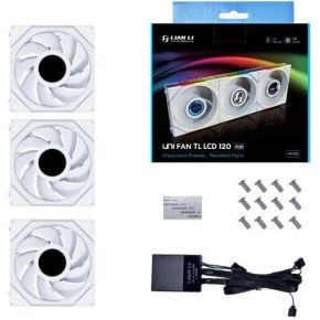 Lian Li UNI FAN TL LCD Series 120mm 3-Pack White
