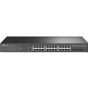 TP-Link JetStream TL-SG3428X-UPS netwerk- Managed L2+/L3 Gigabit Ethernet (10/100/1000) 1U Zwa netwerk switch