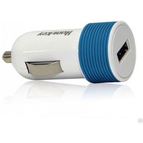 Huntkey ipod/(i)phone/iPad/MP3 car charger (white/blue) & cable (white), max 2A