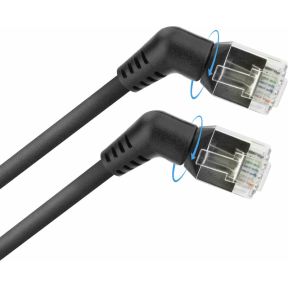 ACT DD1905 Roteerbare netwerkkabel Zwart 5 m Cat6 U/FTP (STP)