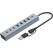 Conceptronic HUBBIES20G interface hub USB 3.2 Gen 1 (3.1 Gen 1) Type-C 5000 Mbit/s Grijs