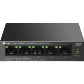 TP-Link LiteWave LS105P Unmanaged Fast Ethernet (10/100) Power over Ethernet (PoE) Zwart