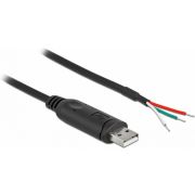 DeLOCK 62930 seriële kabel Zwart 1 m USB 2.0 RS-232