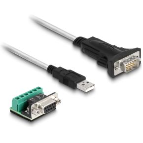 DeLOCK 63465 seriële kabel Zwart, Transparant 1,8 m USB Type-A DB-9