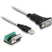 DeLOCK 63465 seriële kabel Zwart, Transparant 1,8 m USB Type-A DB-9