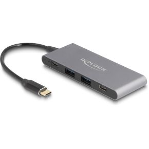 DeLOCK 64111 interface hub USB 3.2 Gen 2 (3.1 Gen 2) Type-C 10000 Mbit/s Grijs