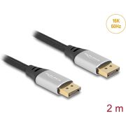 DeLOCK 80634 DisplayPort kabel 2 m Zwart, Zilver