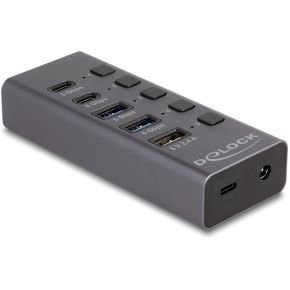 DeLOCK 64248 interface hub USB 3.2 Gen 1 (3.1 Gen 1) Type-C 5000 Mbit/s Grijs