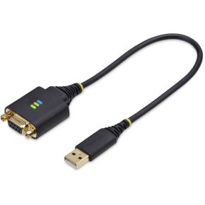 StarTech.com 1P1FFCN-USB-SERIAL seriële kabel Zwart 0,3 m USB Type-A DB-9