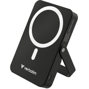 Verbatim Verbatim Charge 'n' Go Magnetische Draadloze Power Bank 10000 mAh met standaard - Zwart