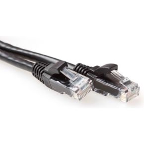 ACT Zwarte 10 meter U/UTP CAT6A patchkabel snagless met RJ45 connectoren