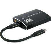 Gembird USB-C naar dubbele HDMI adapter, 4K 60Hz, zwart