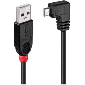Lindy 0.5m, USB 2.0 A/Micro USB B, 90°, M/M