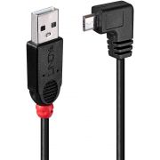 Lindy 0.5m, USB 2.0 A/Micro USB B, 90&deg;, M/M