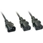Lindy 30039 2m 2 x C13-aansluiting Zwart electriciteitssnoer