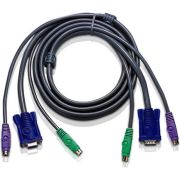 ATEN 10ft PS/2 toetsenbord-video-muis (kvm) kabel Zwart 3 m