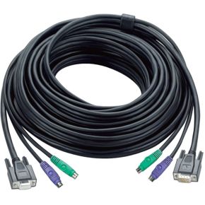 ATEN PS/2 KVM Cable toetsenbord-video-muis (kvm) kabel Zwart 1,2 m
